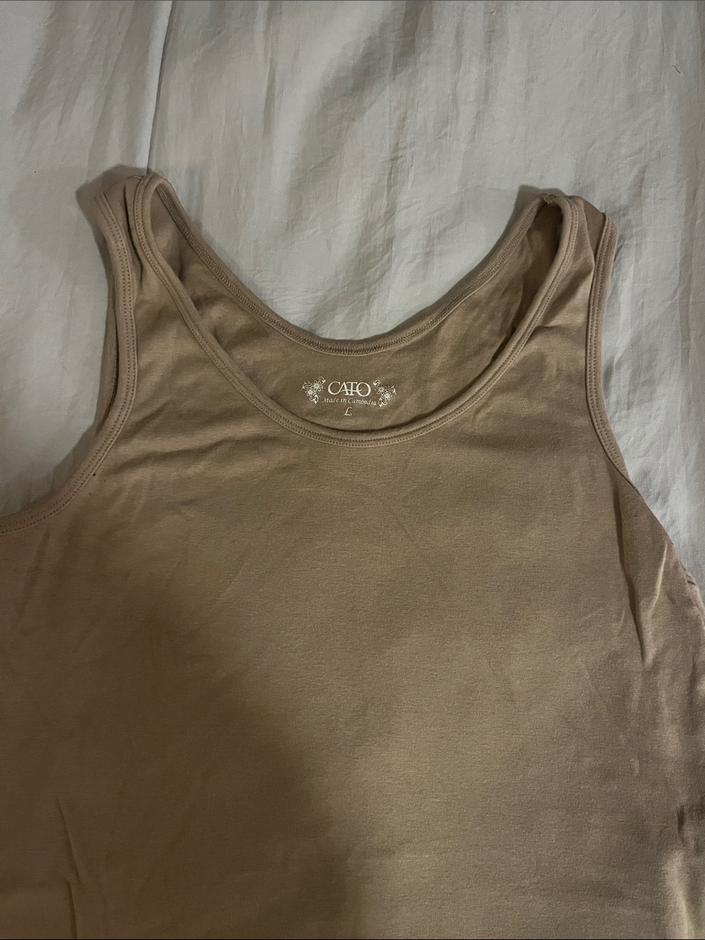 Cato Taupe Scoop Neck Tank Top
